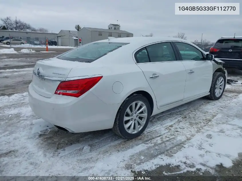 2016 Buick Lacrosse Leather VIN: 1G4GB5G33GF112770 Lot: 41638733