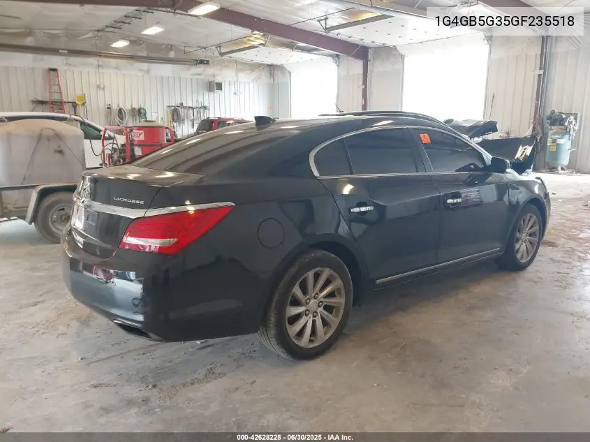 2016 Buick Lacrosse Leather VIN: 1G4GB5G35GF235518 Lot: 42628228