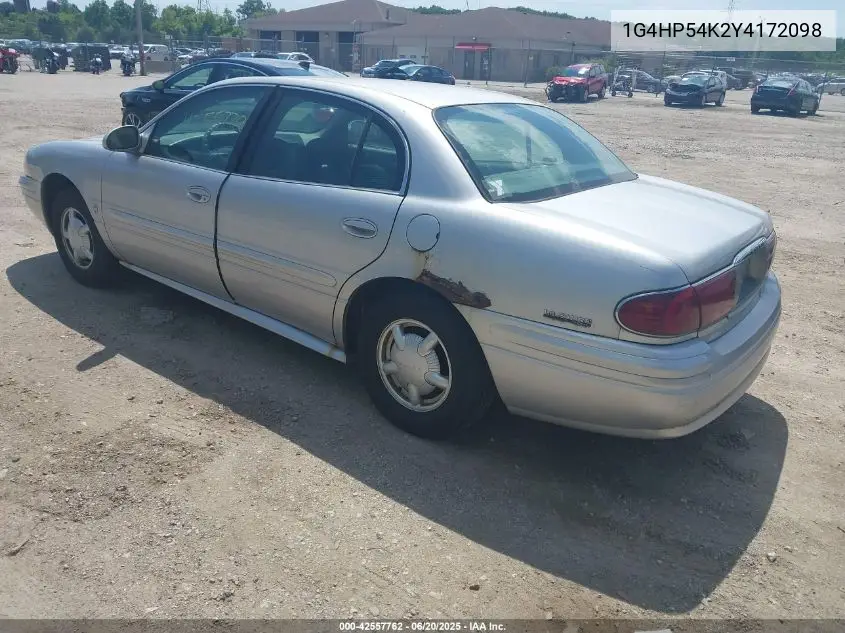 2000 Buick Lesabre Custom VIN: 1G4HP54K2Y4172098 Lot: 42557762