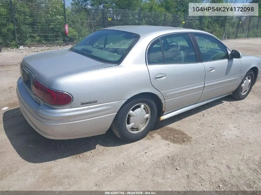 2000 Buick Lesabre Custom VIN: 1G4HP54K2Y4172098 Lot: 42557762