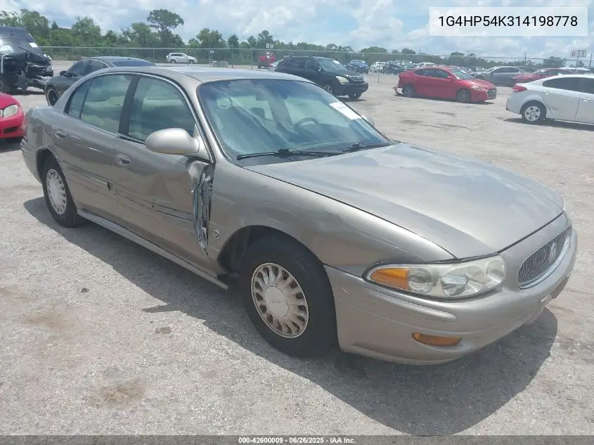 2001 Buick Lesabre Custom VIN: 1G4HP54K314198778 Lot: 42600009
