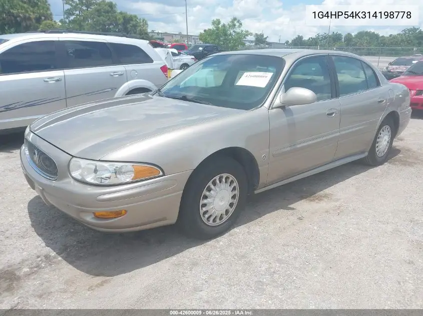 2001 Buick Lesabre Custom VIN: 1G4HP54K314198778 Lot: 42600009