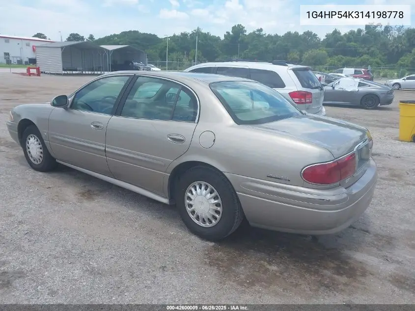 2001 Buick Lesabre Custom VIN: 1G4HP54K314198778 Lot: 42600009