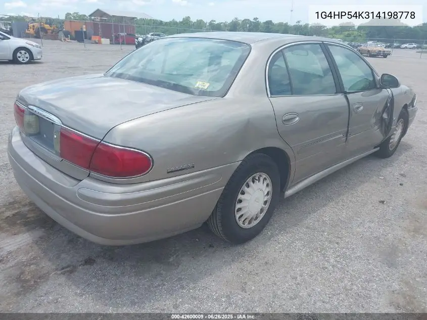 2001 Buick Lesabre Custom VIN: 1G4HP54K314198778 Lot: 42600009