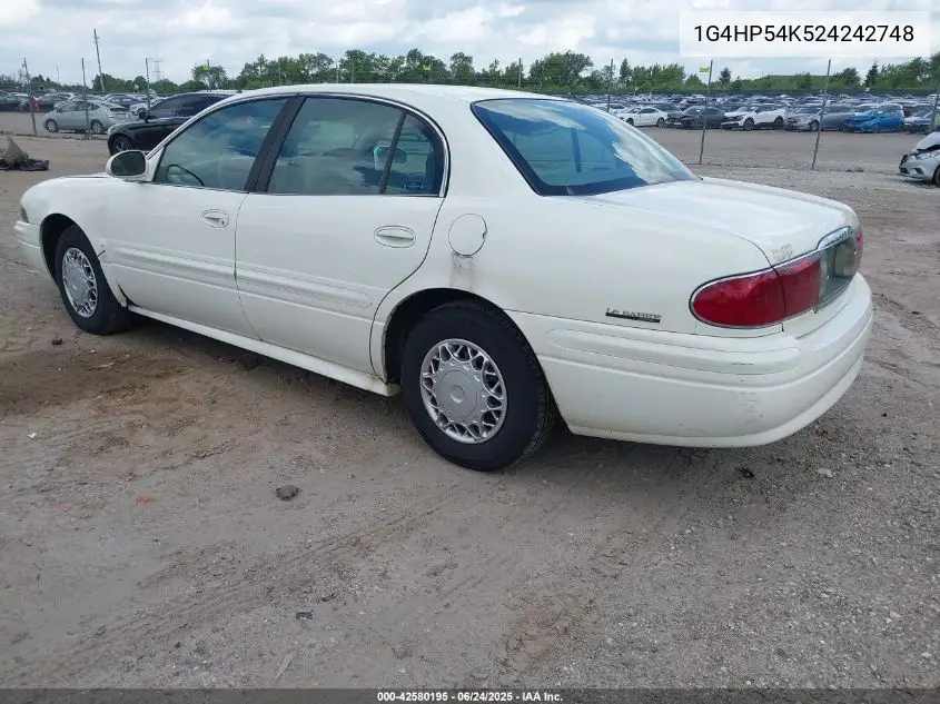 2002 Buick Lesabre Custom VIN: 1G4HP54K524242748 Lot: 42580195