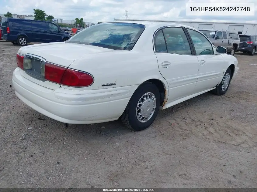 2002 Buick Lesabre Custom VIN: 1G4HP54K524242748 Lot: 42580195