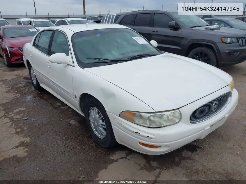 2002 Buick Lesabre Custom VIN: 1G4HP54K324147945 Lot: 42583519