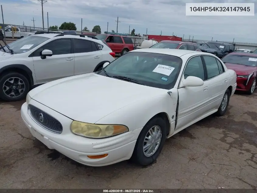 2002 Buick Lesabre Custom VIN: 1G4HP54K324147945 Lot: 42583519