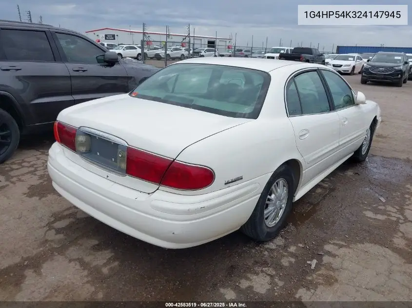 2002 Buick Lesabre Custom VIN: 1G4HP54K324147945 Lot: 42583519