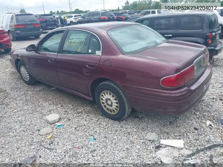 2003 Buick Lesabre Custom VIN: 1G4HP52K234204012 Lot: 42226511