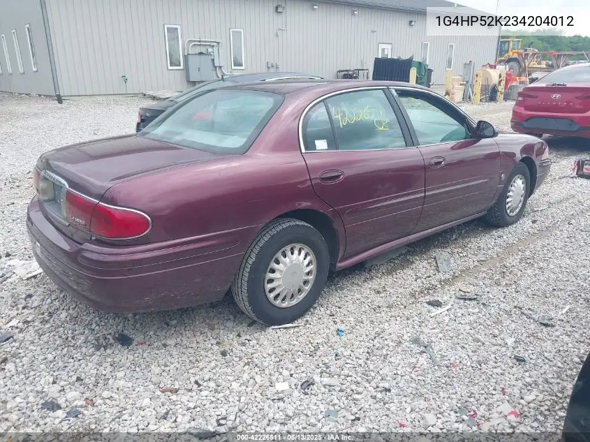 2003 Buick Lesabre Custom VIN: 1G4HP52K234204012 Lot: 42226511