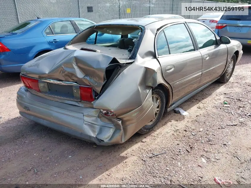 2003 Buick Lesabre Limited VIN: 1G4HR54K43U259195 Lot: 42598548
