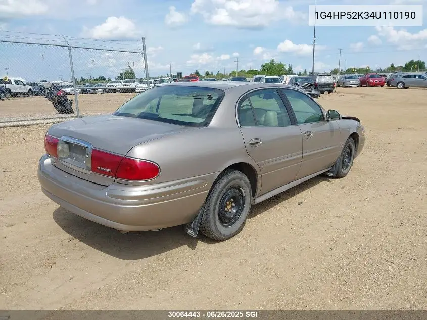 2004 Buick Lesabre Custom VIN: 1G4HP52K34U110190 Lot: 30064443