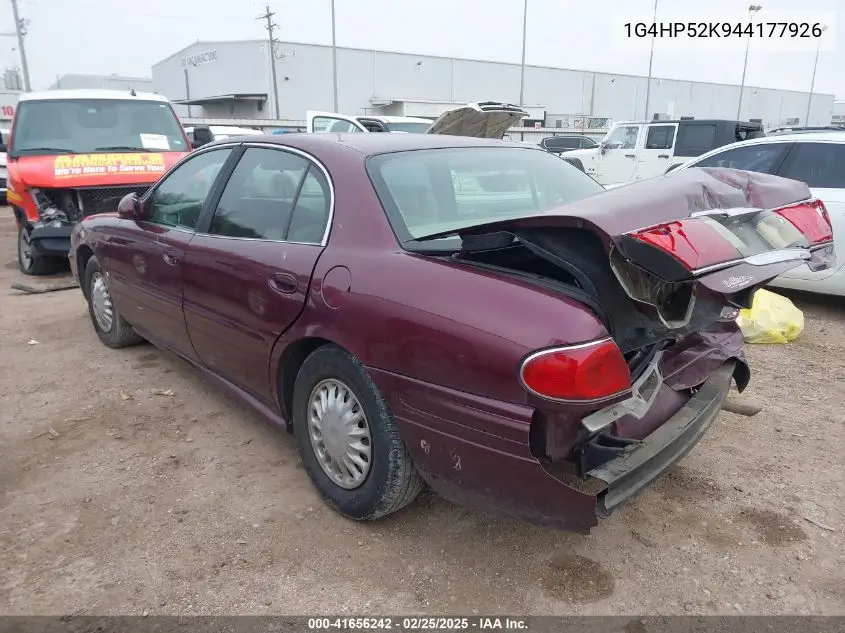 2004 Buick Lesabre Custom VIN: 1G4HP52K944177926 Lot: 41656242