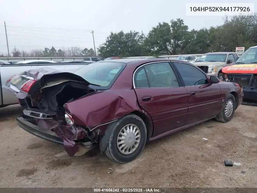 2004 Buick Lesabre Custom VIN: 1G4HP52K944177926 Lot: 41656242