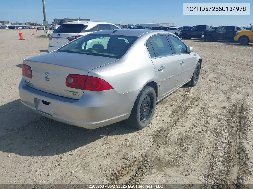 2006 Buick Lucerne Cxl VIN: 1G4HD57256U134978 Lot: 12280953