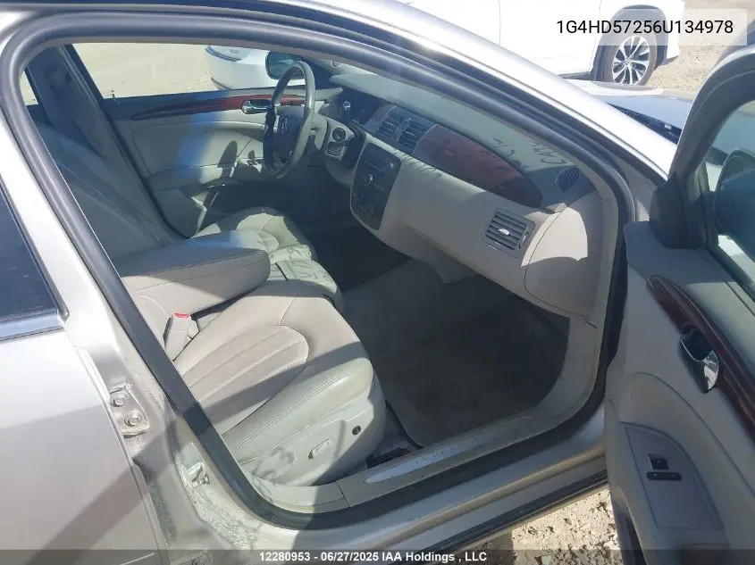 2006 Buick Lucerne Cxl VIN: 1G4HD57256U134978 Lot: 12280953