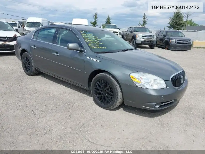 2006 Buick Lucerne Cxs VIN: 1G4HE57Y06U142472 Lot: 12333093