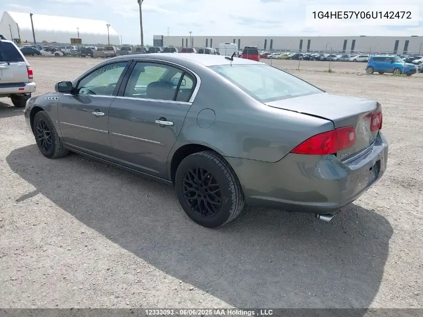 2006 Buick Lucerne Cxs VIN: 1G4HE57Y06U142472 Lot: 12333093