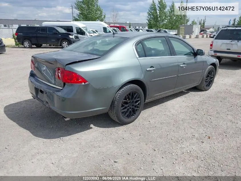 2006 Buick Lucerne Cxs VIN: 1G4HE57Y06U142472 Lot: 12333093