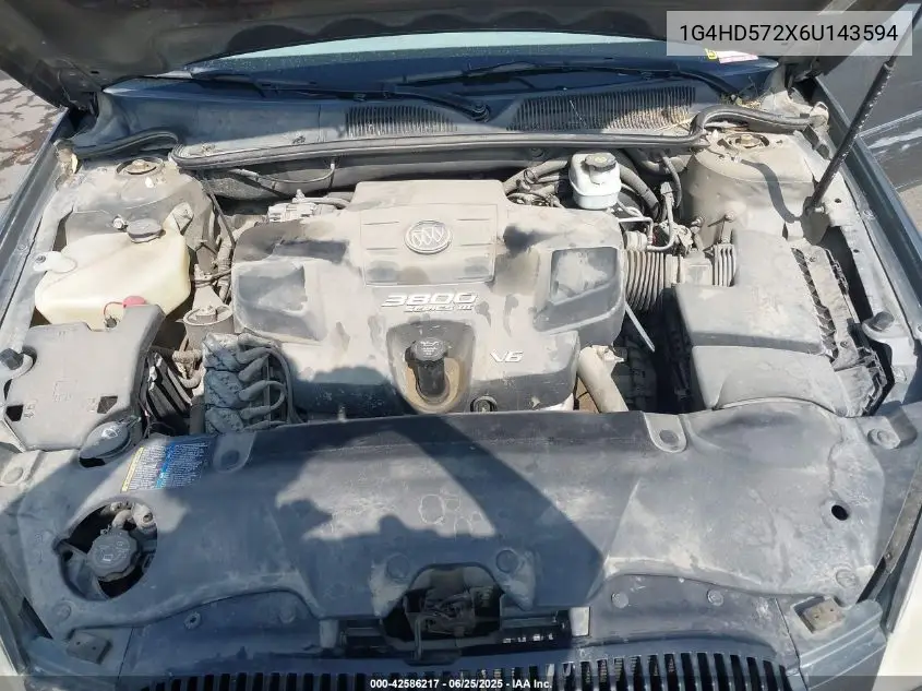 2006 Buick Lucerne Cxl VIN: 1G4HD572X6U143594 Lot: 42586217