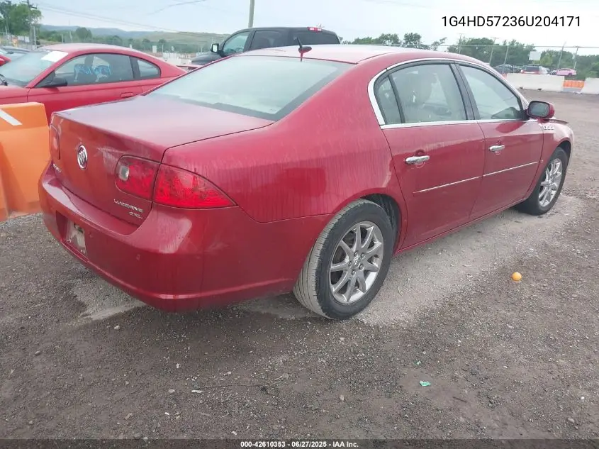 2006 Buick Lucerne Cxl VIN: 1G4HD57236U204171 Lot: 42610353