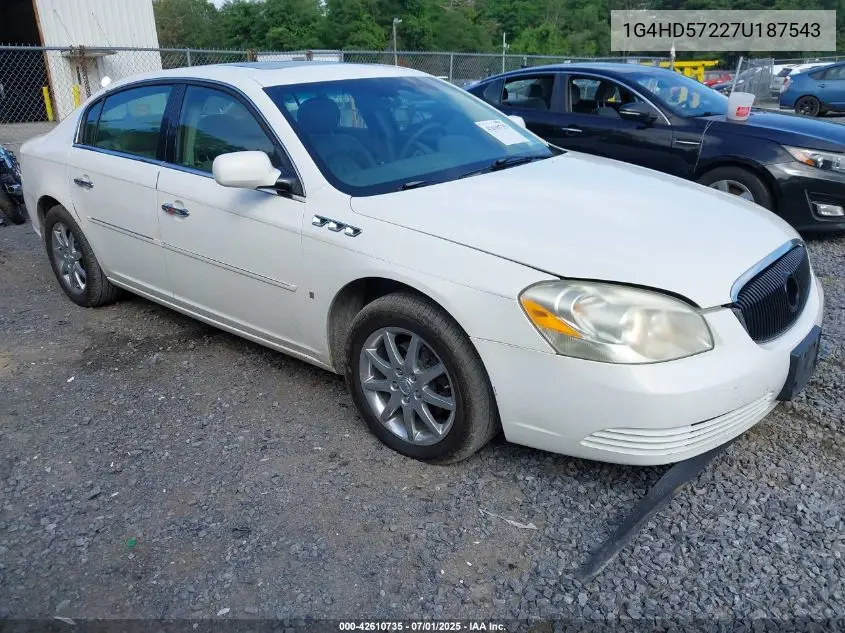 2007 Buick Lucerne Cxl VIN: 1G4HD57227U187543 Lot: 42610735