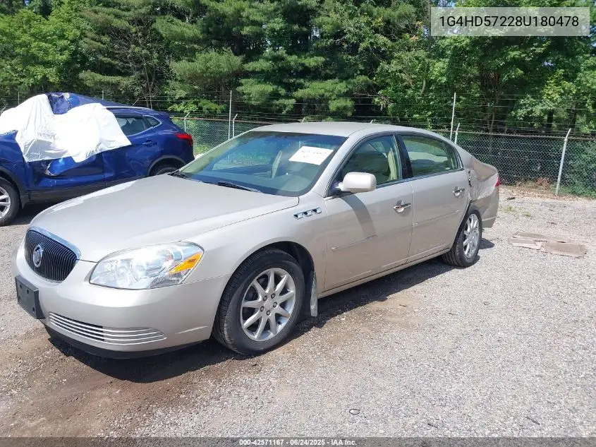 2008 Buick Lucerne Cxl VIN: 1G4HD57228U180478 Lot: 42571167