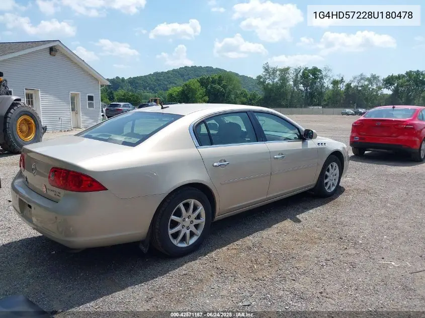 2008 Buick Lucerne Cxl VIN: 1G4HD57228U180478 Lot: 42571167