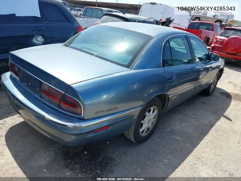 2000 Buick Park Avenue VIN: 1G4CW54KXY4285343 Lot: 42013426