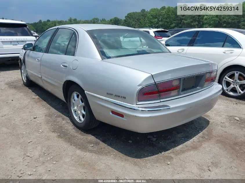 2000 Buick Park Avenue VIN: 1G4CW54K5Y4259314 Lot: 42585063