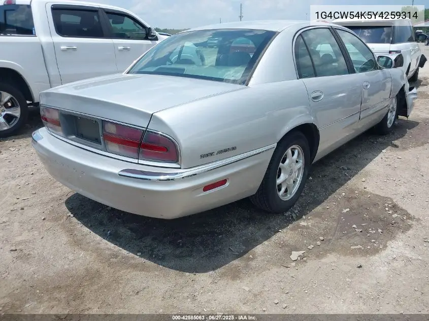 2000 Buick Park Avenue VIN: 1G4CW54K5Y4259314 Lot: 42585063