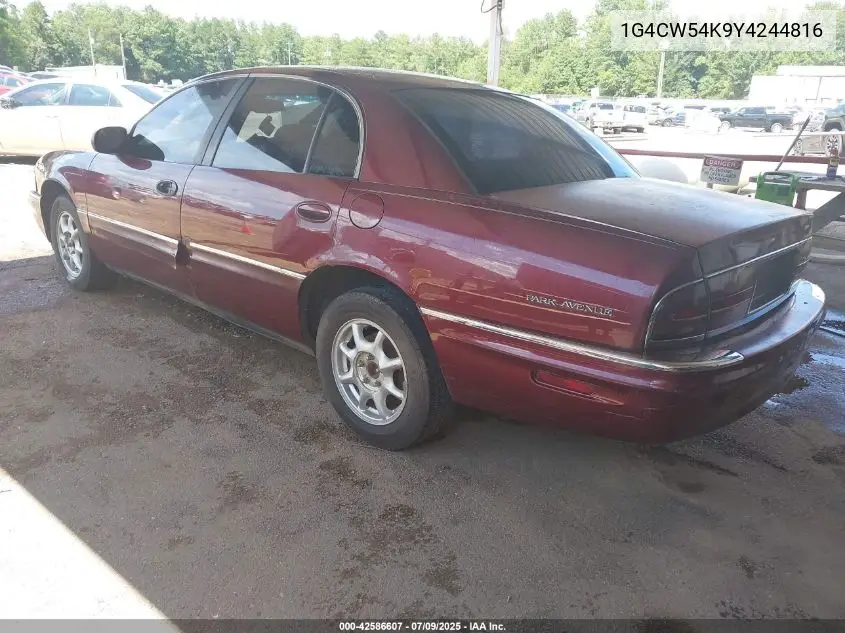 2000 Buick Park Avenue VIN: 1G4CW54K9Y4244816 Lot: 42586607