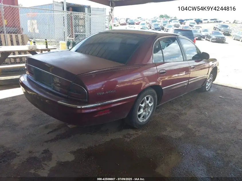 2000 Buick Park Avenue VIN: 1G4CW54K9Y4244816 Lot: 42586607