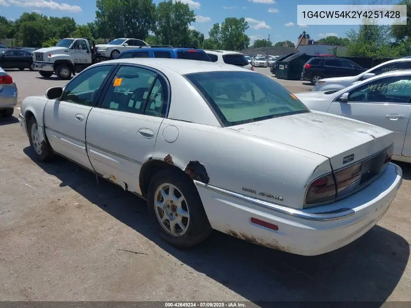 2000 Buick Park Avenue VIN: 1G4CW54K2Y4251428 Lot: 42649234