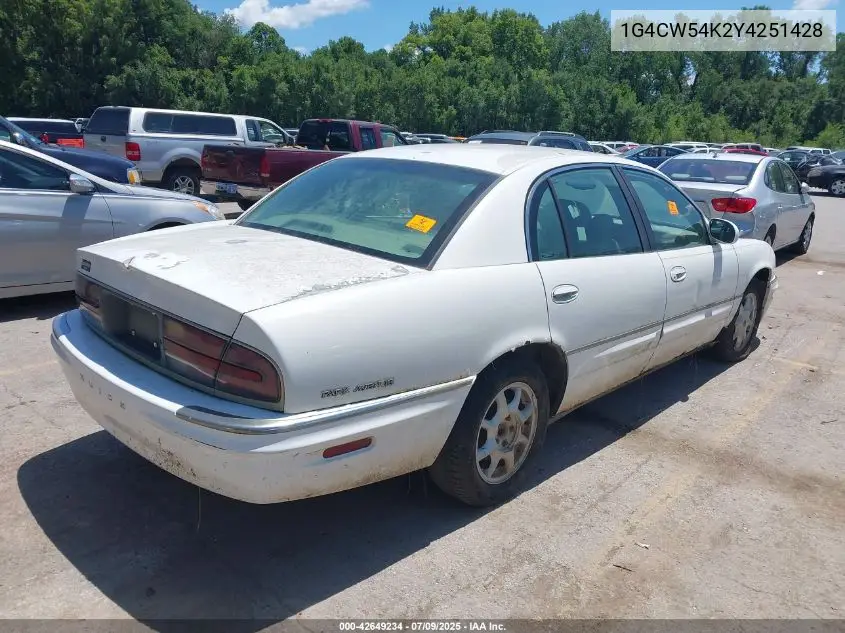 2000 Buick Park Avenue VIN: 1G4CW54K2Y4251428 Lot: 42649234