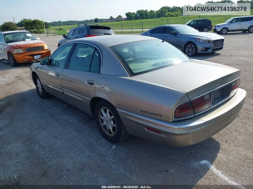 2001 Buick Park Avenue VIN: 1G4CW54K714136278 Lot: 42595183