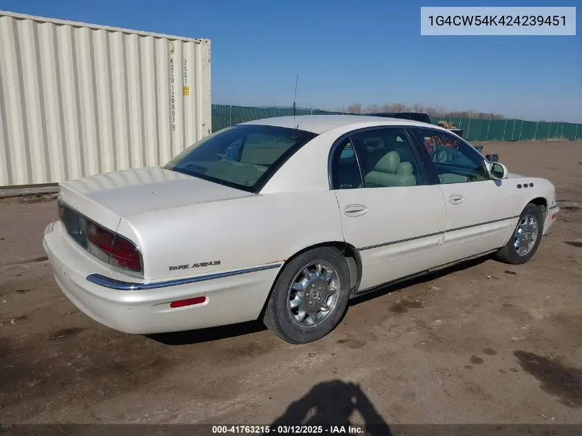 2002 Buick Park Avenue VIN: 1G4CW54K424239451 Lot: 41763215