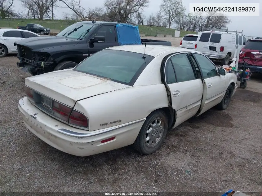 2002 Buick Park Avenue VIN: 1G4CW54K324189870 Lot: 42061736