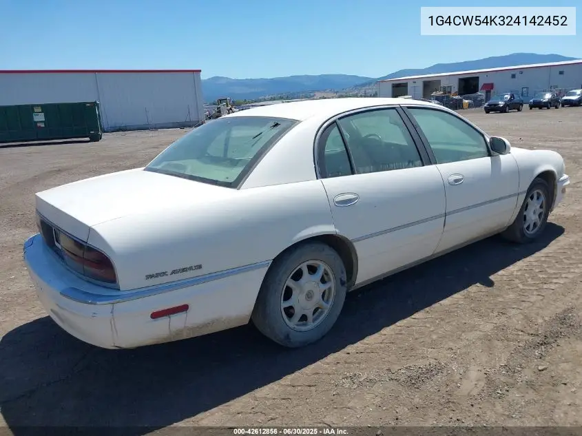 2002 Buick Park Avenue VIN: 1G4CW54K324142452 Lot: 42612856