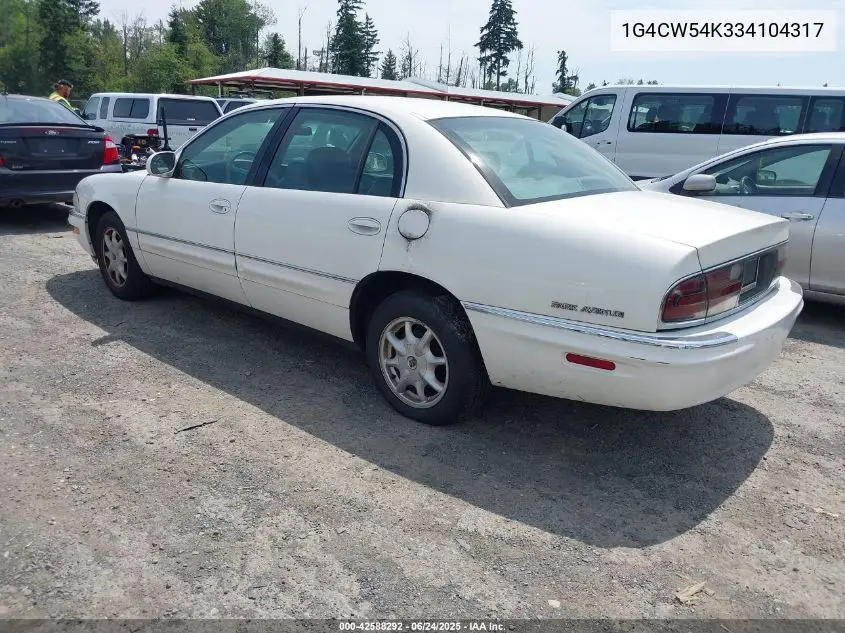 2003 Buick Park Avenue VIN: 1G4CW54K334104317 Lot: 42588292