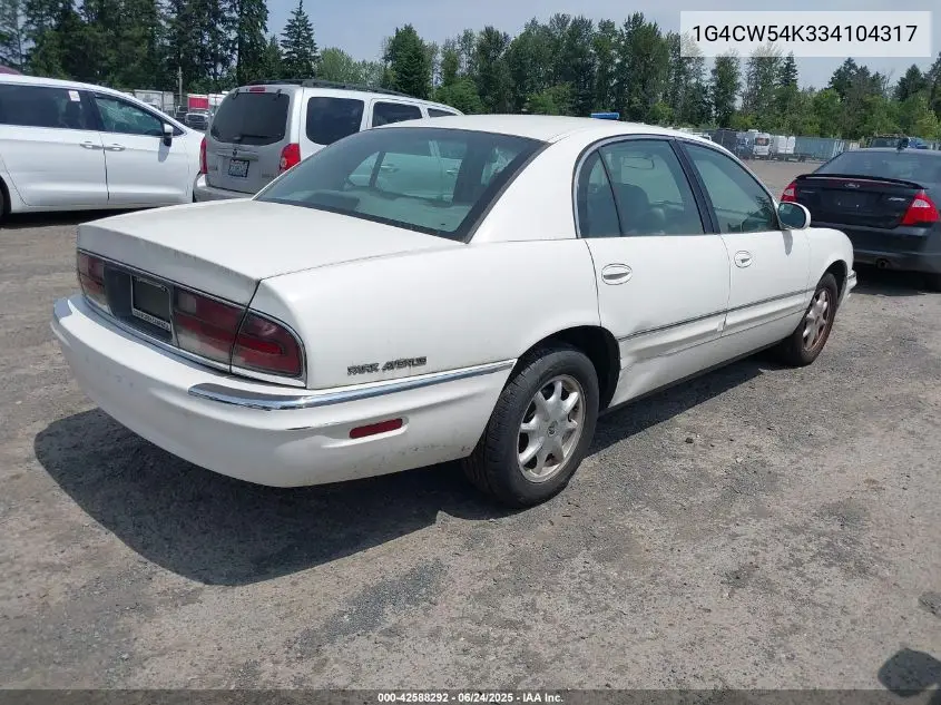 2003 Buick Park Avenue VIN: 1G4CW54K334104317 Lot: 42588292