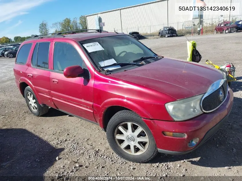 2004 Buick Rainier Cxl VIN: 5GADT13S142340619 Lot: 40502974