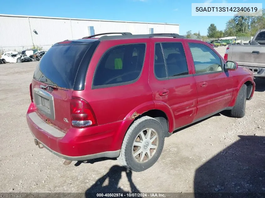 2004 Buick Rainier Cxl VIN: 5GADT13S142340619 Lot: 40502974