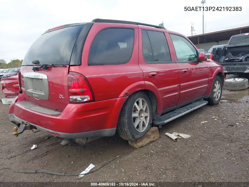 2004 Buick Rainier Cxl VIN: 5GAET13P242192383 Lot: 40606183