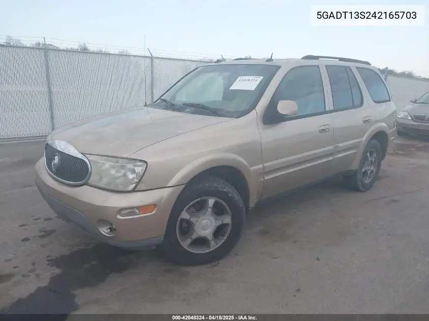 2004 Buick Rainier Cxl VIN: 5GADT13S242165703 Lot: 42048324
