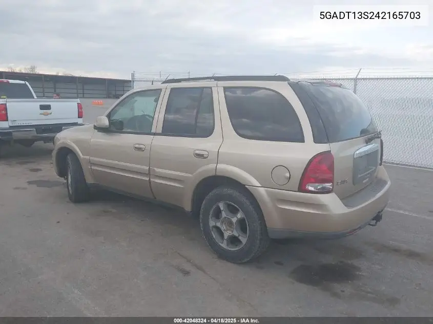2004 Buick Rainier Cxl VIN: 5GADT13S242165703 Lot: 42048324