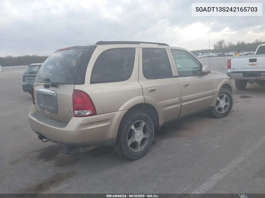 2004 Buick Rainier Cxl VIN: 5GADT13S242165703 Lot: 42048324
