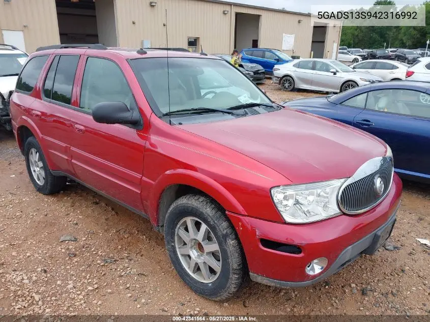 2004 Buick Rainier Cxl Plus VIN: 5GADS13S942316992 Lot: 42341564