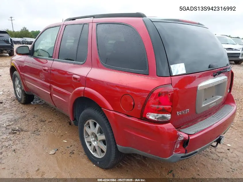 2004 Buick Rainier Cxl Plus VIN: 5GADS13S942316992 Lot: 42341564